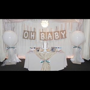 Burlap inspired soft fabric party decorations